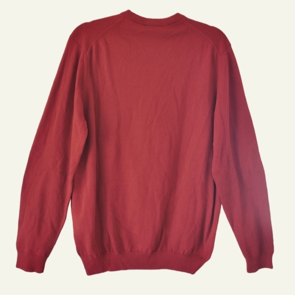 NWT LACOSTE Burgundy Bordeaux Crew Neck Cotton Sweater Elegant Iconic Style NEW - Picture 3 of 8